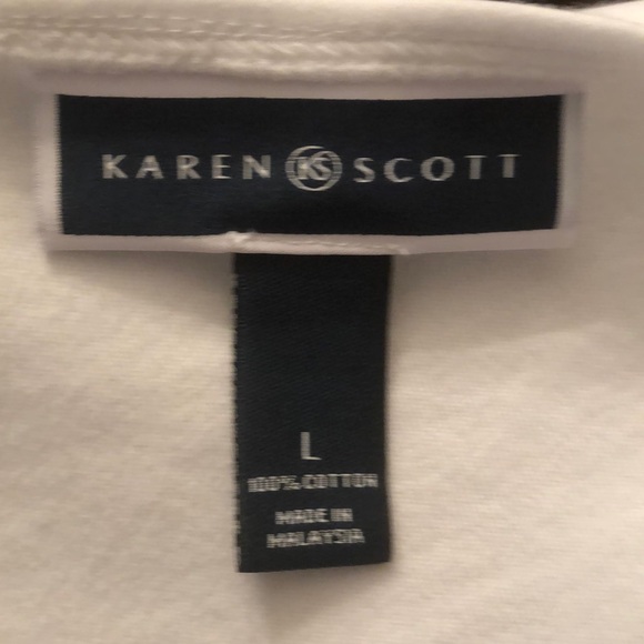 Karen Scott three quarter length sleeve white tee - Picture 2 of 2